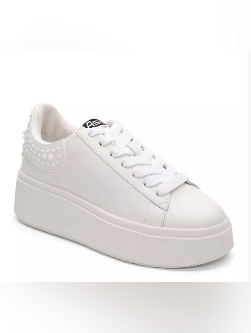 Size40 Women's Ash. Moby Ruble White Platform Lace-Up Sneakers by Retail 250$